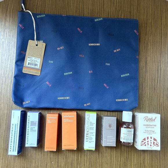 Premium High End Beauty SKINCARE Mixed Lot Travel Sz & Marine Layer Large Pouch - Picture 2 of 10
